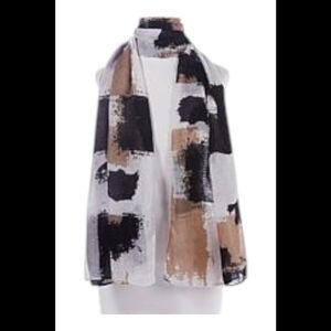 WynneLayers Women's Abstract Printed Gauze Scarf Neutral